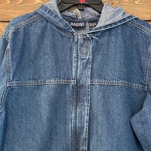 Blassport Denim Hooded Jacket Women’s Large Vintage Blue cotton utility